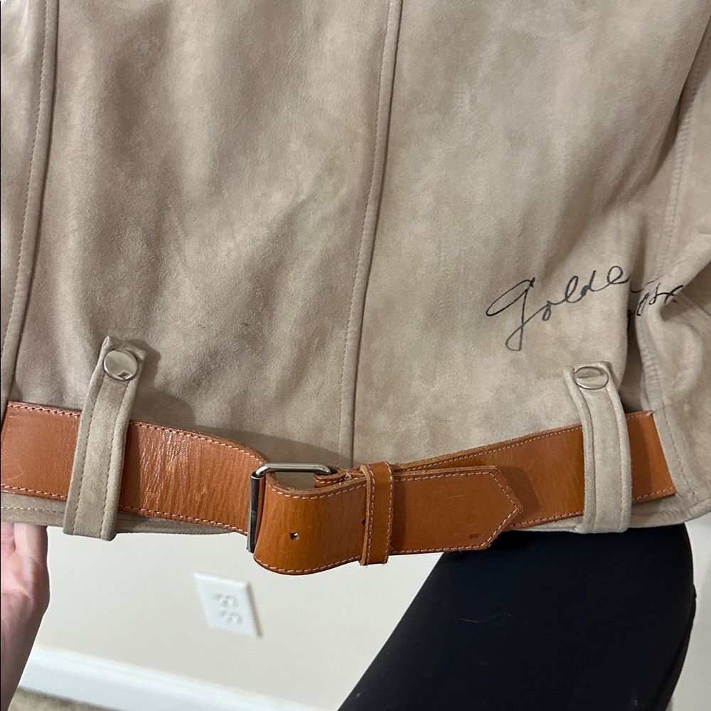 GOLDEN GOOSE BROWN SUEDE BIKER JACKET - Picture 2 of 12